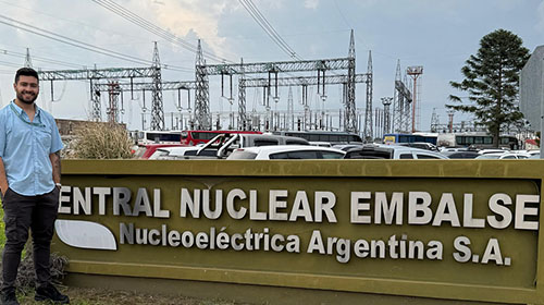 Daniel Torres, alumno de Ingeniería Industrial UP, trabaja en la Central Nuclear Embalse